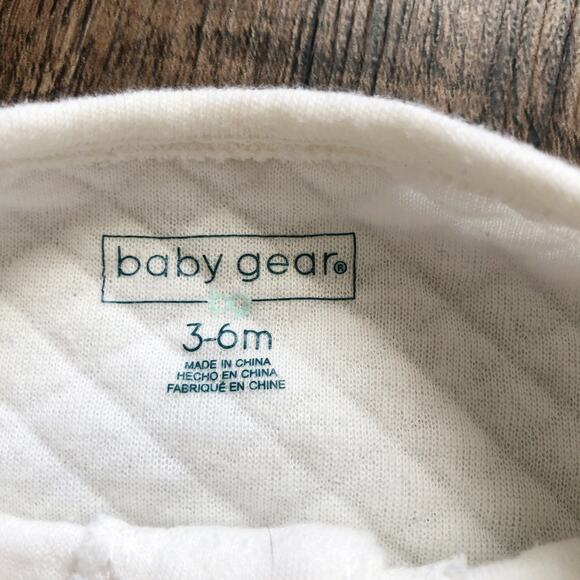 Baby Gear Boy 3-6M Bear Long Sleeve Quilted Footie Snap Button Closure Outfits - Picture 5 of 6